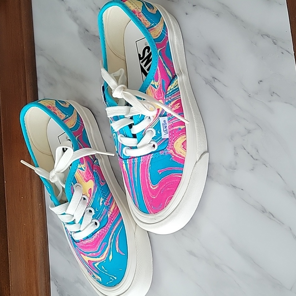 Vans Anaheim Factory Authentic 44 DX Unisex Sneakers- OG Marble Blue/Pink- New!